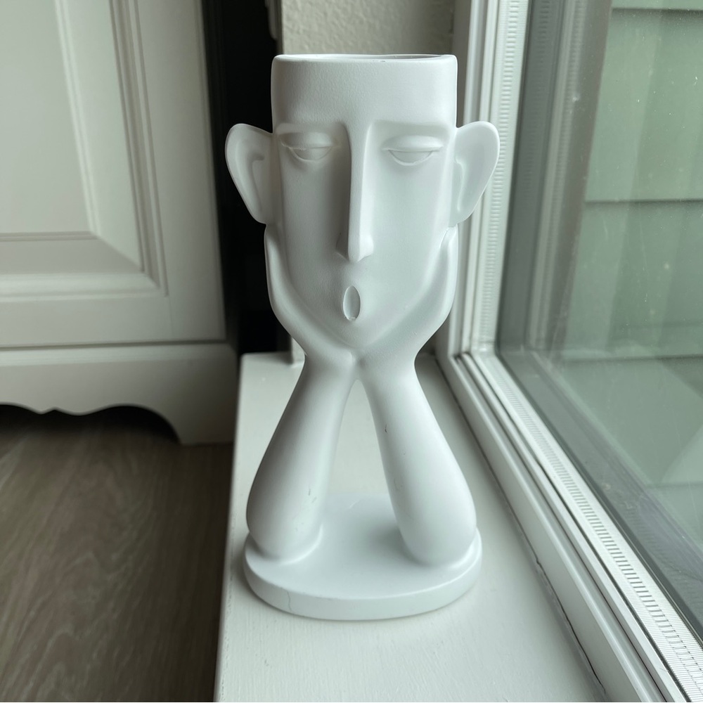 Resin Flower Plant Handcrafted Figurine Vase Chin Cute Art Modern Decoration Scu